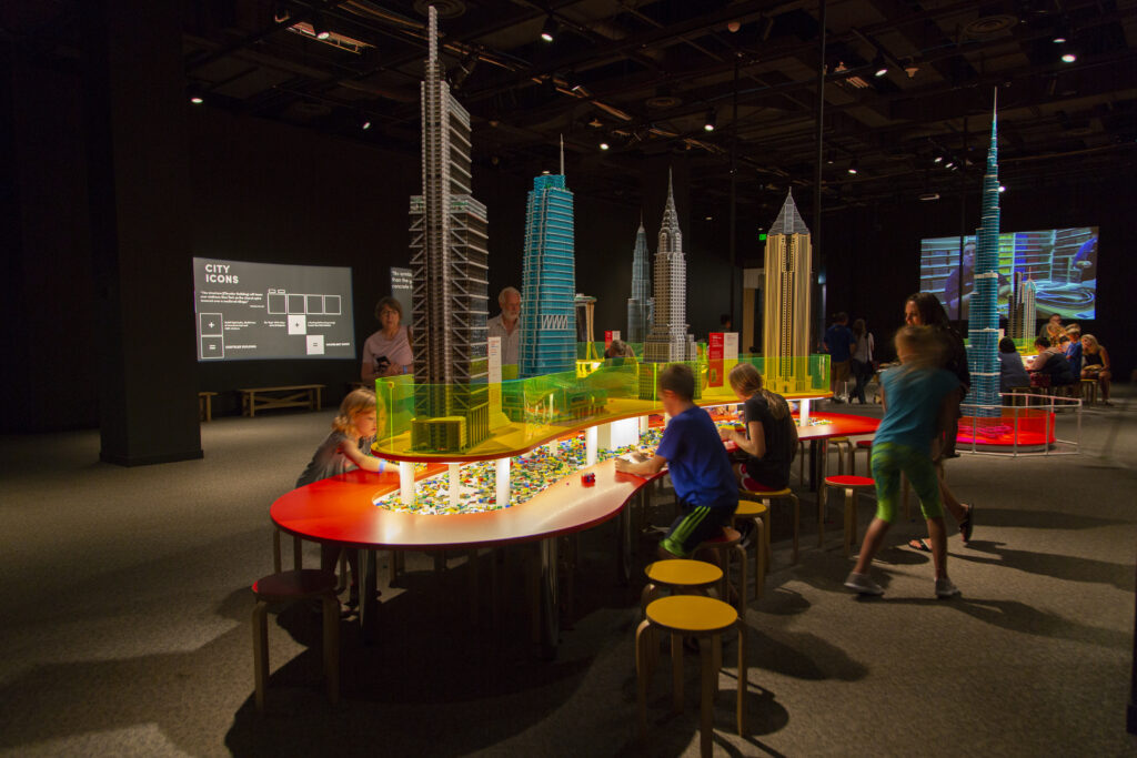 Towers of Tomorrow with LEGO® Bricks Installation View